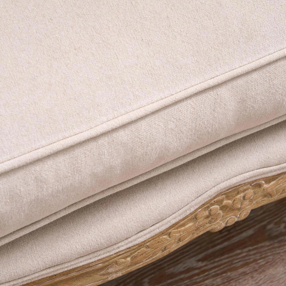 Sienna Beau Linen Footstool, Weathered Oak / Natural